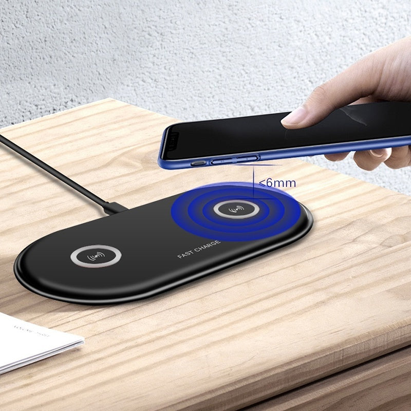 Qi Wireless Charger Fast Charging Dual Charging Pad Phone Holder For iPhone Samsung Huawei Xiaomi