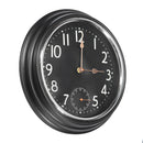 Large Non Ticking Silent Indoor/Outdoor Garden Wall Clock Waterproof Thermometer