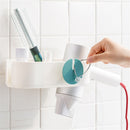 Jordan&Judy Multi-function Plastic Hair Dryer Rack No Drilling Hole Toilet Bathroom Storage Rack