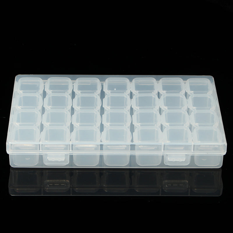 28 Compartment Nail Art Tools Jewelry Parts Storage Box Case Makeup Organizer