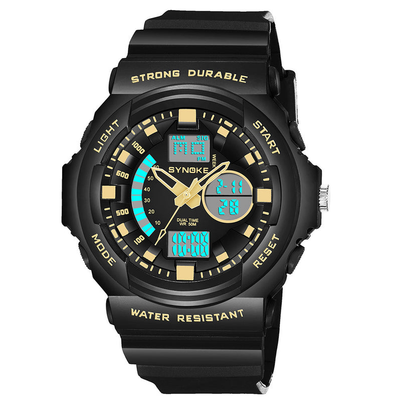 SYNOKE 66866 Multi-Function 50M Waterproof Double Action Watch Sports Digital Watch Men Watch
