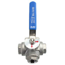 DN15 G1/2inch Female Thread 3-Way L-Port Stainless Steel Ball Valve