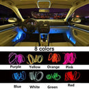 3M Flexible Neon EL Wire Light Atmosphere Car Strips Lamp Interior Decoration Strips Lighting + DC12V Driver