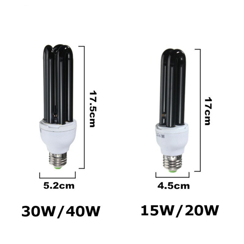 E27 15W 20W 30W 40W Straight Shape Purple Fluorescent Blacklight CFL Light Bulb Lamp AC220V