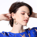 Trendy Sun Moon Star Big Ear Drop Earring Purple Rhinestone Earrings For Women