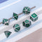 Zinc Alloy Metal Polyhedral Dice Silver Border Green Enamel Body Role Playing Game Dice Gadget RPG