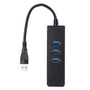 USB 3.0 to 3 Port USB 3.0 Hub Adapter 10GBit/s Gigabit Ethernet for Laptop PC