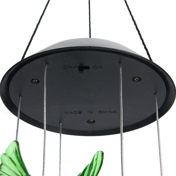 LED Solar Pendant Light Lamp Hummingbird Wind Chime Mobile Home Garden Yard Decor White Xmas