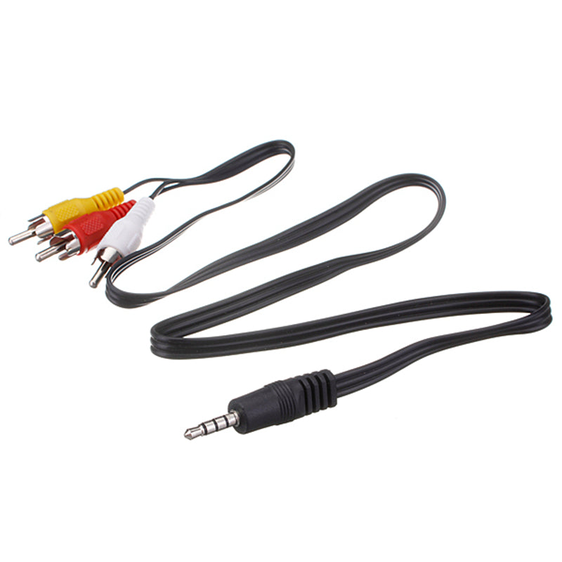 3.5MM Jack Male To 3 RCA Adapter Cable Video Audio Cable DV MP4 Convertor Multimedia Wire