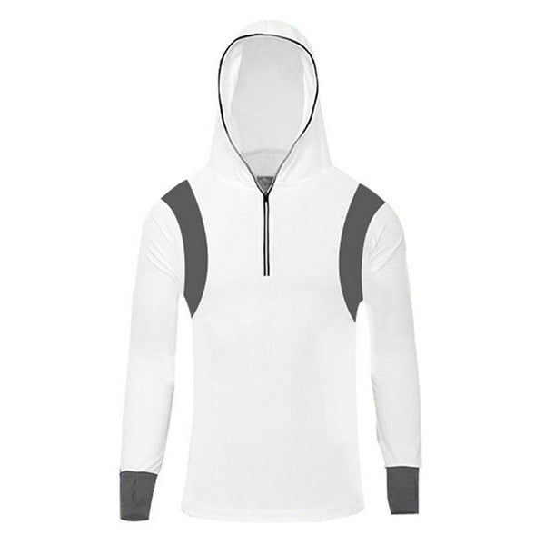 Men's Quick Dry Bamboo Fiber Long Sleeve Breathable Fishing Shirts UV Sunscreen Clothing With Hood
