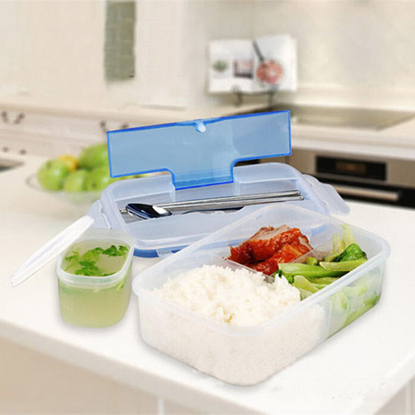 KCASA KC-FY01 Portable Microwave PP Lunch Box With Tableware MultiCell Large Capacity Food Container