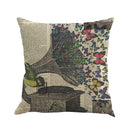 Romantic Beautiful Pillow Cover Butterflies Cotton Linen Cushion Cover Pillow Case