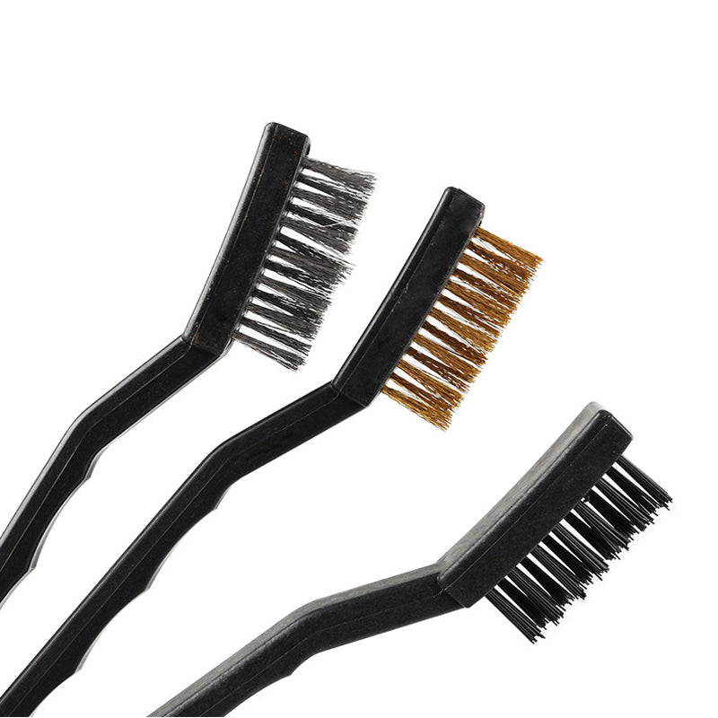 Copper Wire/ Iron Wire/Nylon Wire Toothbrush Nozzle Heated Bed Cleaning Brush Three-Piece/Set for 3D Printer Part