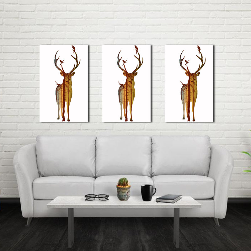 Miico Hand Painted Oil Paintings Simple Style Male Deer B Wall Art For Home Decoration Painting
