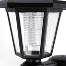 Solar Power LED Hexagon Wall Light Dusk-to-Dawn Sensor Outdoor Yard Lantern Lamp