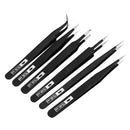 Anti-static ESD Stainless Steel Tweezer Maintenance Tools Industrial Precision Curved Straight Tweezers Repair Tools