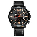 CRRJU 2285 Fashion Men Luminous Display Calendar Chronograph Leather Strap Quartz Watch