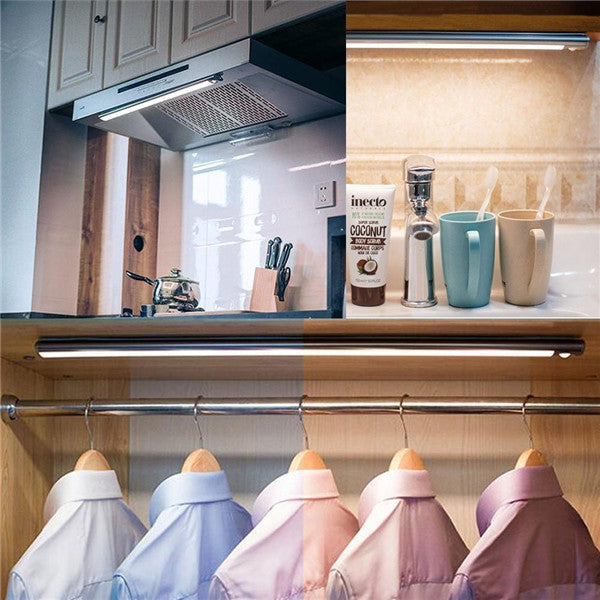 LED Closet Light 33 LED Rechargeable Motion Sensor Night Light  for Kitchen Cabinet Stairs Wardrobe