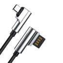 Bakeey 3A Reversible Double 90 Degree Angle Type C Braided Fast Charging Data Cable For Phone Tablet