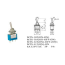 Wendao MTS-102 ON/ON SPDT AC 125V 6A 3 Pins Toggle Rocker Switch 10pcs