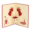 3D Pop Up Greeting Card Table Merry Christmas Post Card Gift Craft Paper DIY
