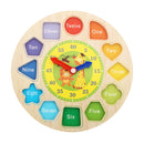 Wooden Clock Shape Sorting Preschool Puzzle Blocks Toddler Kids Educational Toys