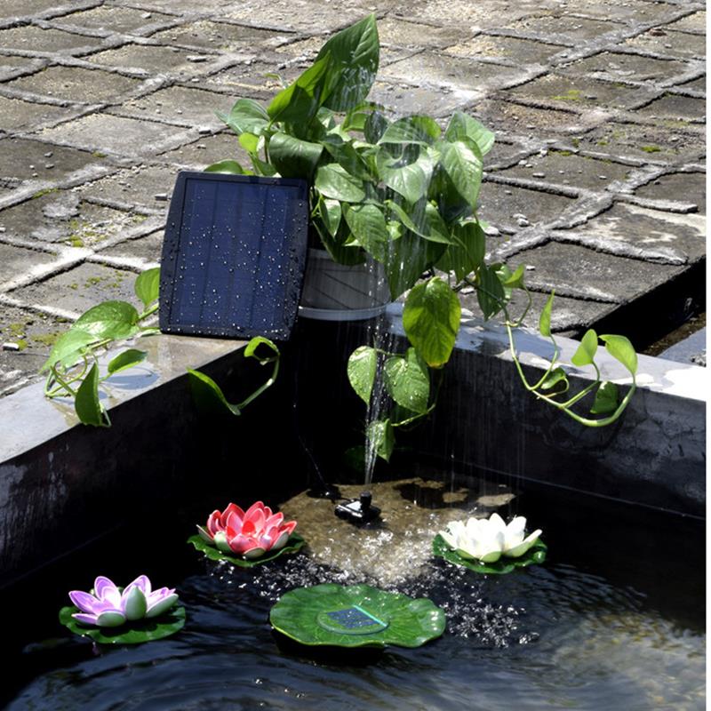 Water Garden Patio 1.2W Solar Panel Pool Bird Bath Fountain Water Pump with 4 Nozzles