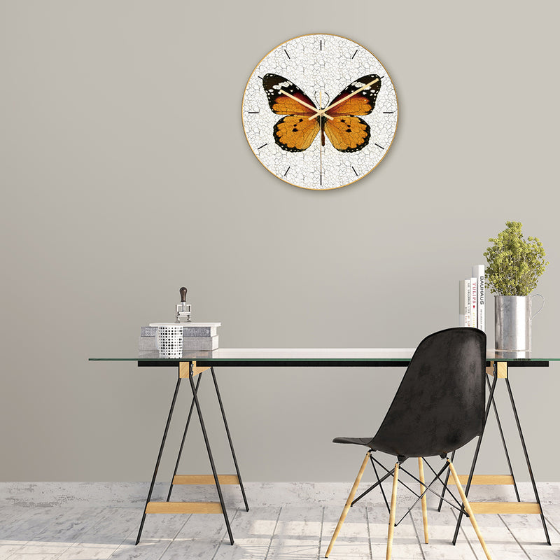 Loskii CC013 Creative Butterfly Pattern Wall Clock Mute Wall Clock Quartz Wall Clock For Home Office Decorations