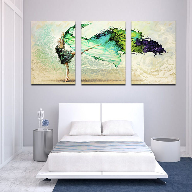 Miico Hand Painted Three Combination Decorative Paintings Dancing Youth Wall Art For Home Decoration
