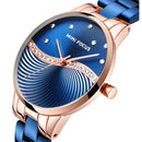 MINI FOCUS MF0263L Simple Deign Elegant Crystal Women Wrist Watch Stainless Steel Quartz Watch