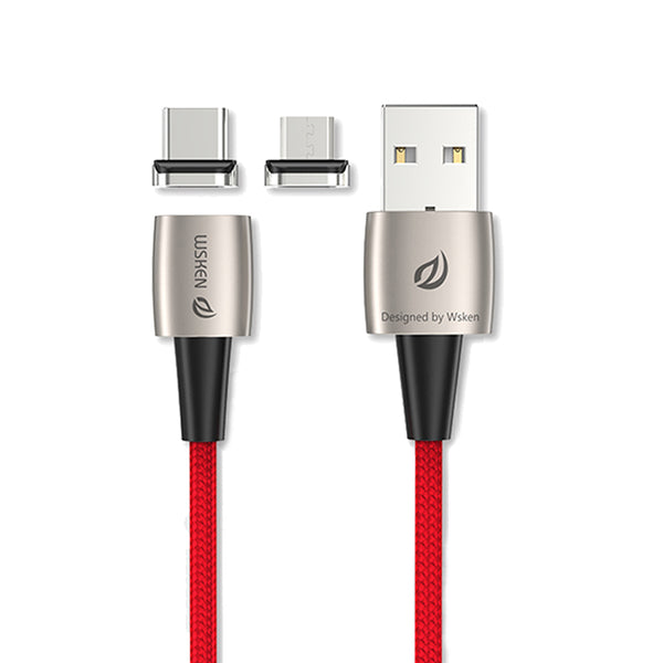 Wsken 3A Type C Micro USB Fast Charging Magnetic Data Cable with LED Light For Huawei P30 Pro Mate 30 5G Xiaomi Mi9 9Pro Redmi Note 5 Pro 7A