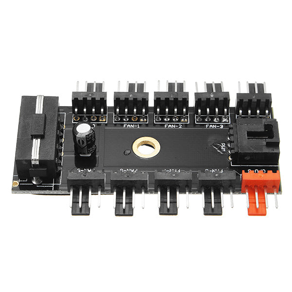 5pcs 12V 10 Way 4pin Fan Hub Speed Controller Regulator For Computer Case With PWM Connection Cable