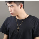 Jesus Cross Titanium Steel Men's Pendant Pure Steel Necklace