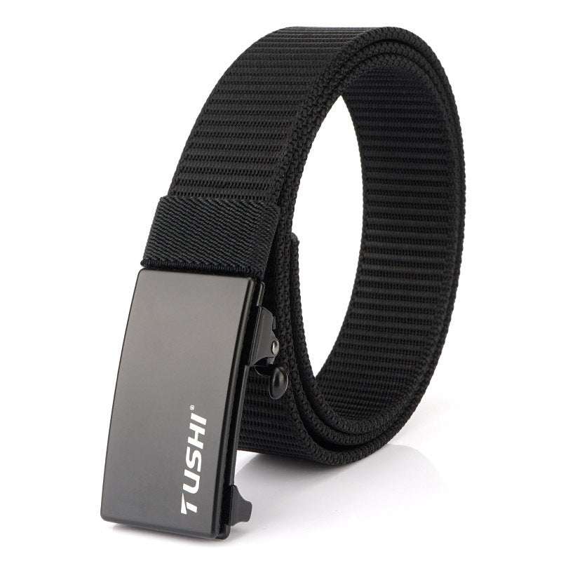 TUSHI 120cm Tactical Belt Military Security Elastic Waist Belt Automatic Buckle Casual Nylon Waistband