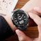 SKMEI 1504 Multifunctional Luminous EL Light Calendar 3ATM Business Men Watch Dual Display Digital Watch