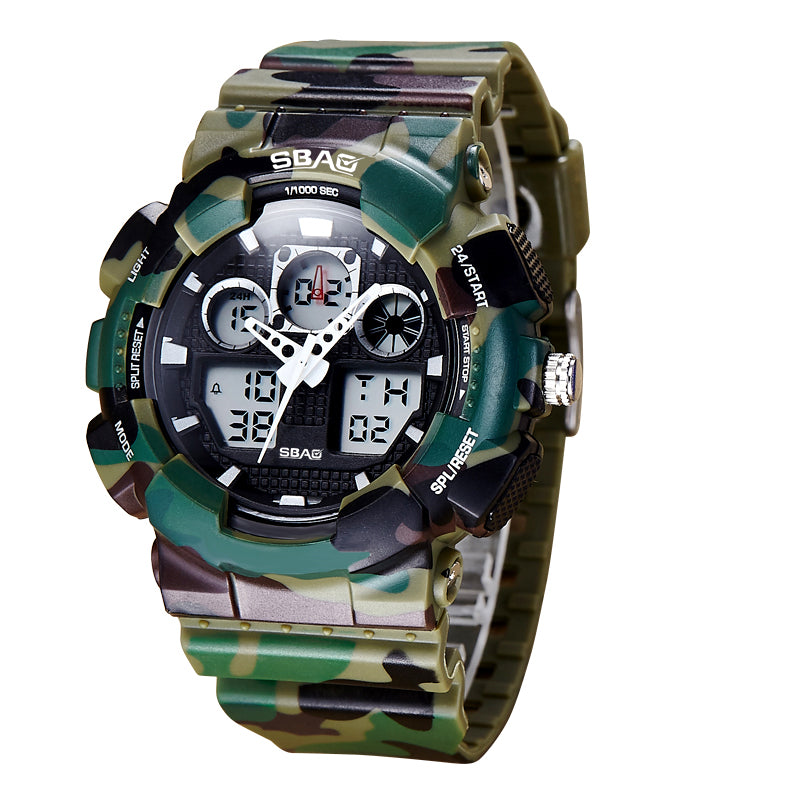 SBAO S8017-1 Dual Display Digital Watch Men Backlight Stopwatch Alarm Waterproof Sport Watch