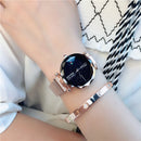 Deffrun Magnetic Attraction Clasp Women Wrist Watch Shining Dial Face Casual Style Quartz Watch