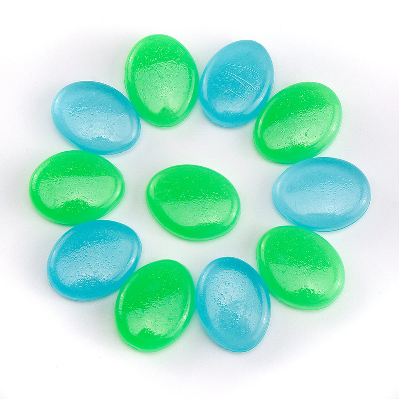 300Pcs Luminous Artificial Pebbles Stone Aquarium Fish Tank Garden Outdoor Decorations