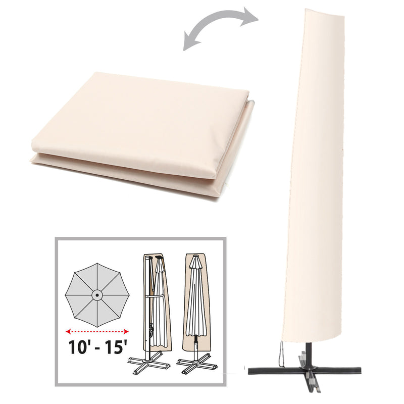10-15' Outdoor Patio Umbrella Parasol Cover Waterproof Dust UV Protection Storage Bag