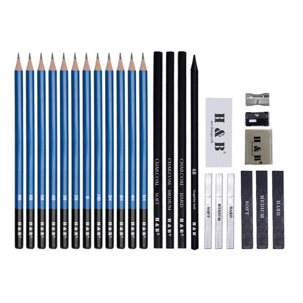 H&B HB-SDTB23 Sketch Drawing Pencil Set Professional Painting Pencils School Art Supplies Beginner Drawing Art Tools