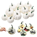 12pcs Halloween White Artificial Pumpkins Harvest Fall Thanksgiving Home Decorations