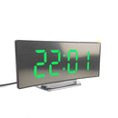 USB Rechargeable Mirror LED Alarm Clock Night Lights Thermometer Digital Clock