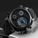 SKMEI 1359 3 Dials Dual Display Watch Chronograph Alarm Luminous Display Calendar Digital Watch