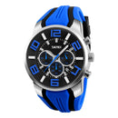 SKMEI 9128 Chronograph Sport Men Wrist Watch Silicone Strap Waterproof Quartz Watches