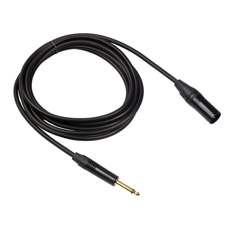 REXLIS 6.35 Mono Male to Canon Male Audio Extension Cable 3M Instrument Cable Audio Cable converter for Microphone