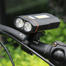 XANES DL04 1000LM Dual T6 Bike Headlight Rechargeable COB Front Light Phone Charging Power Bank