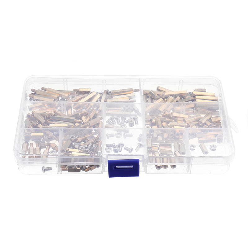 Suleve M3BH5 300Pcs M3 Brass Hex Column Standoff Support Spacer Pillar For PCB Board Screw Nut Assortment Set