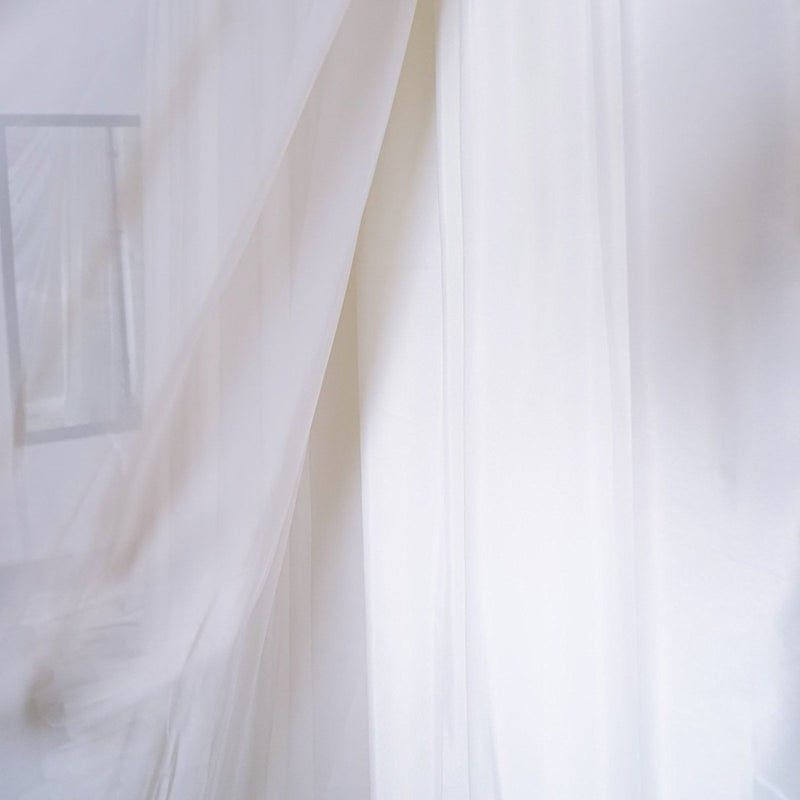 White Sheer Silk Drapes Panels Hanging Curtains Backdrop Home Wedding Party Decor