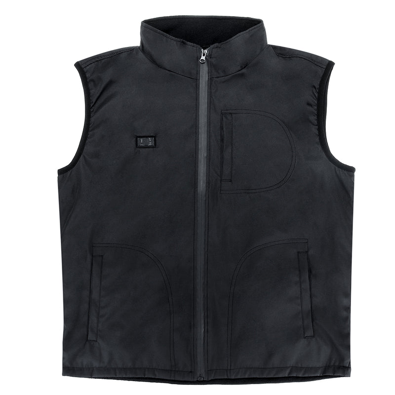Dual Button USB Electric Outdoor Heating Vest Clothes Carbon Fiber Warm Back + Belly Heat 3 Gear Control