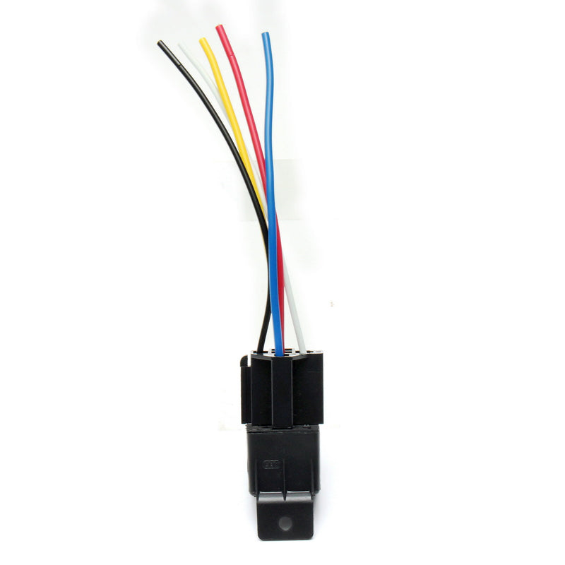 5pcs 12V 40A 5 Pin Relay Switch w/Socket Holder For Car Truck Van Motorcycle Boat